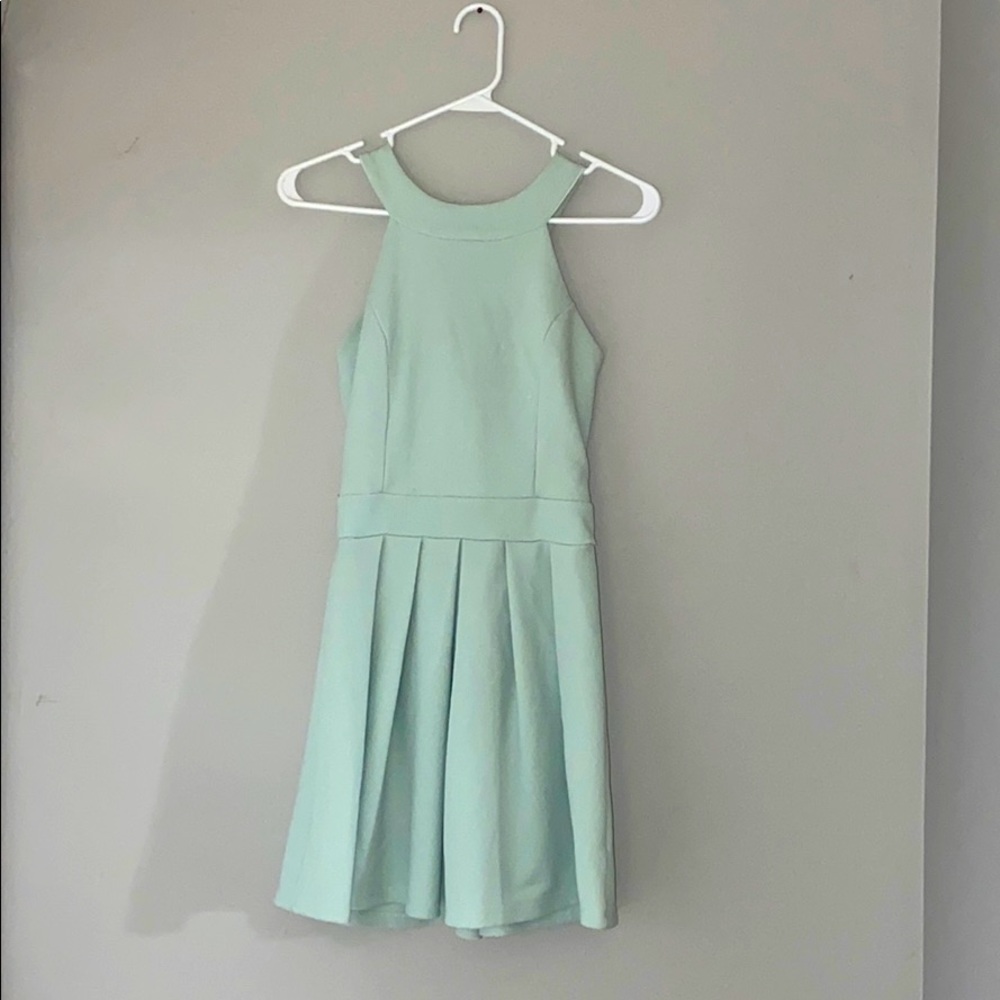 Dainty Hooligan High Neck Bow Back Mini Dress